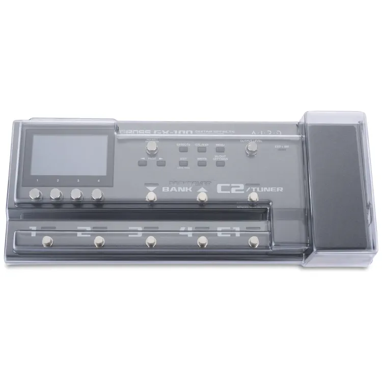 Vista superior del Boss GX-100 con la tapa Decksaver puesta