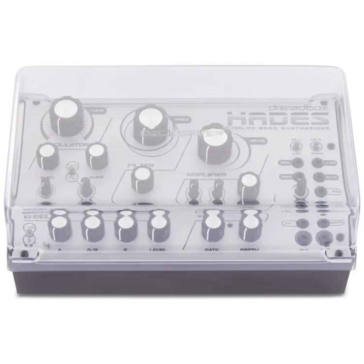 Vista superior del Dreadbox Hades, Erebus e Hypnosis con la tapa Decksaver puesta