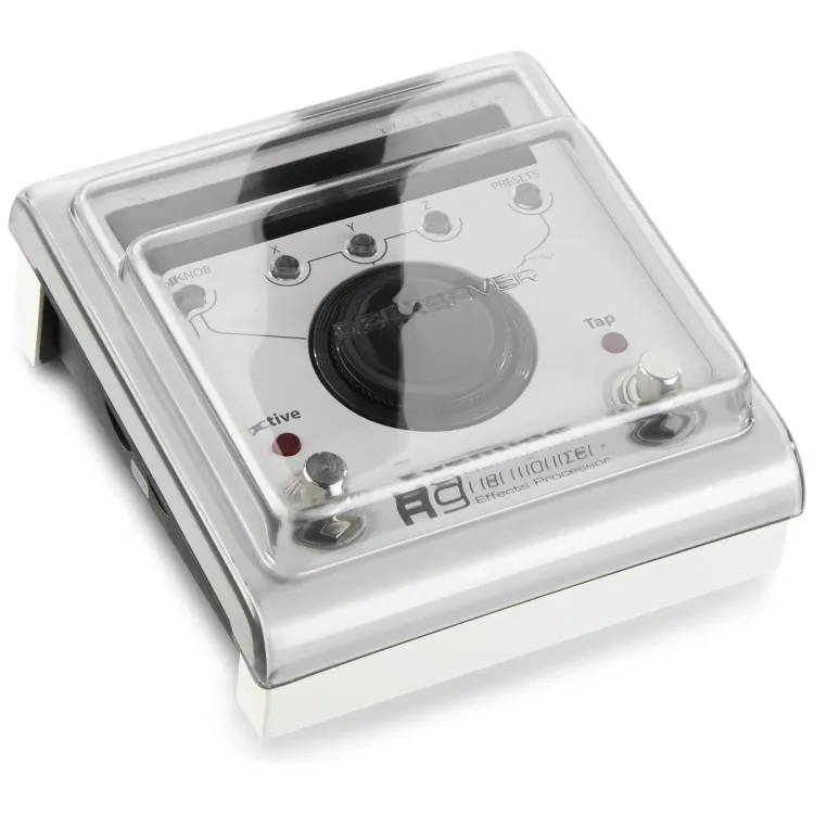 Tapa Decksaver puesta sobre el Eventide H9 y H9 Max, vista en tres cuartos