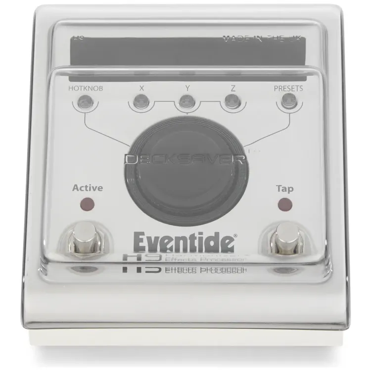 Vista superior del Eventide H9 y H9 Max con la tapa Decksaver puesta