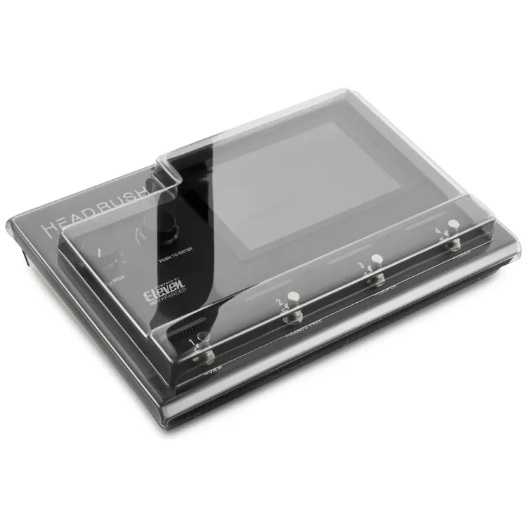 Tapa Decksaver puesta sobre el HeadRush Gigboard, vista en tres cuartos