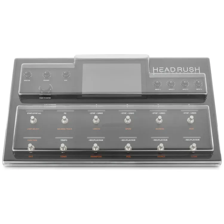 Vista superior del HeadRush Looperboard con la tapa Decksaver puesta