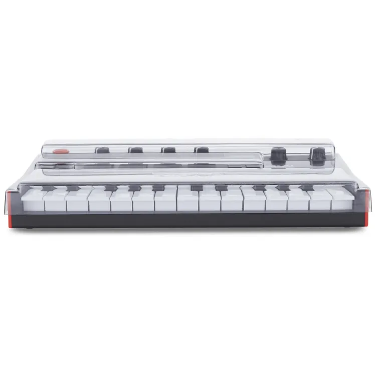 Vista superior del Akai MPK Mini Play MK3 con la tapa Decksaver puesta