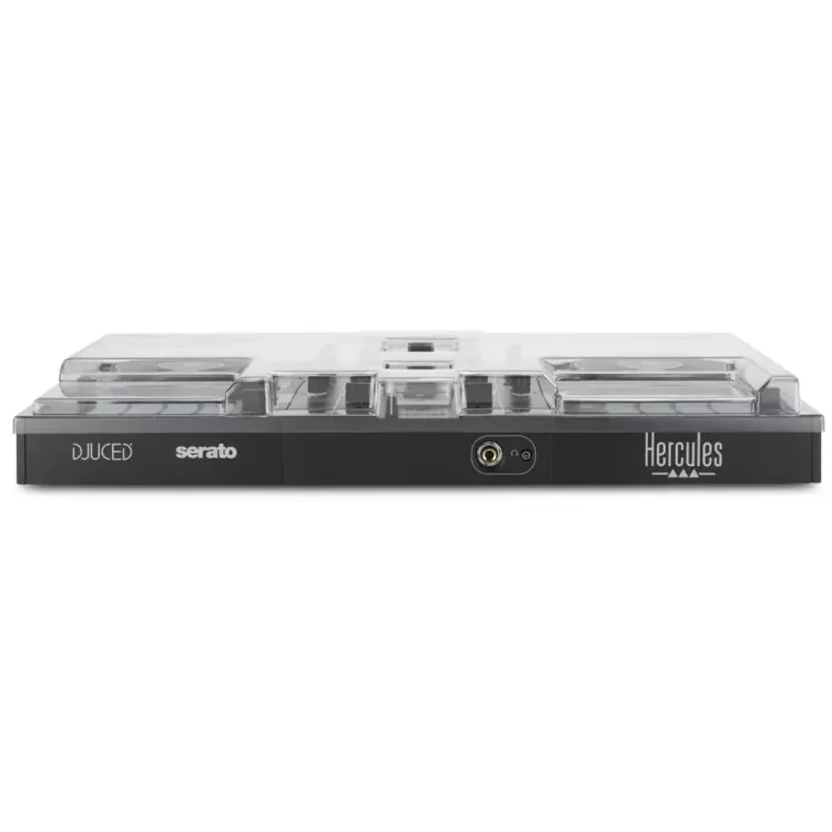 Perfil lateral de la tapa Decksaver sobre el Hercules DJControl Inpulse 500