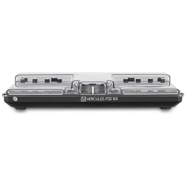 Vista superior del Hercules P32 DJ con la tapa Decksaver puesta
