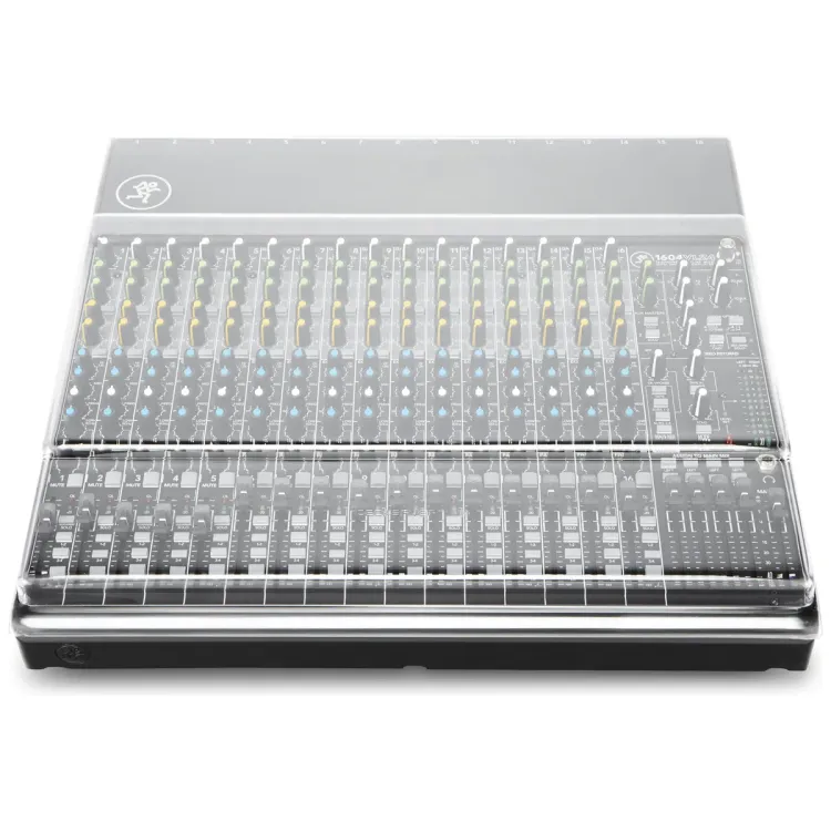 Vista superior del Mackie 1604VLZ4 con la tapa Decksaver puesta