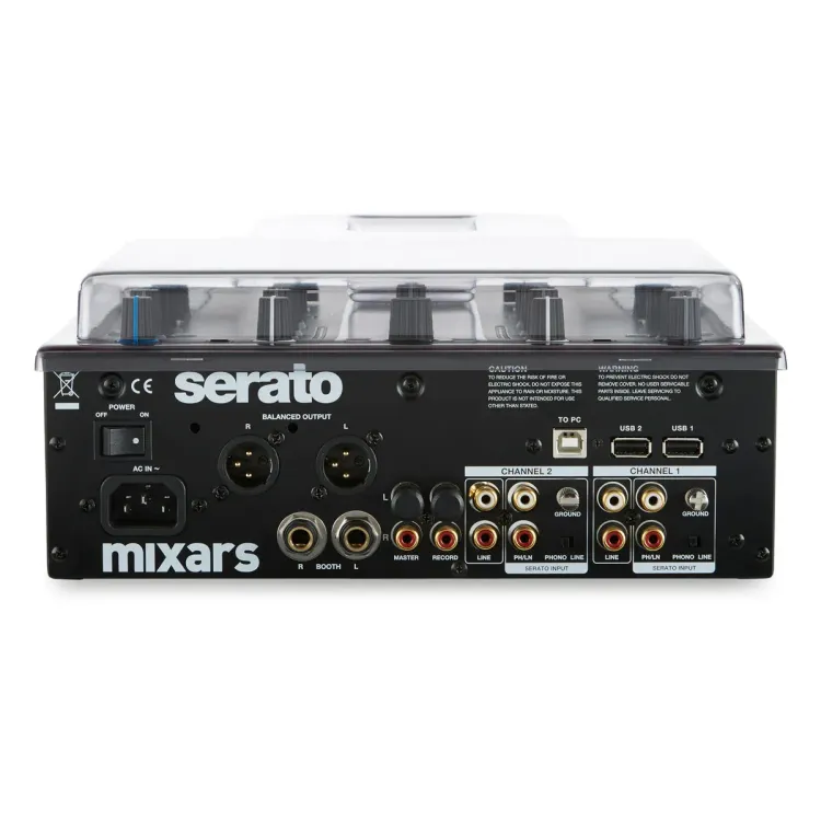 Vista superior del Mixars DUO y DUO MK2 con la tapa Decksaver puesta