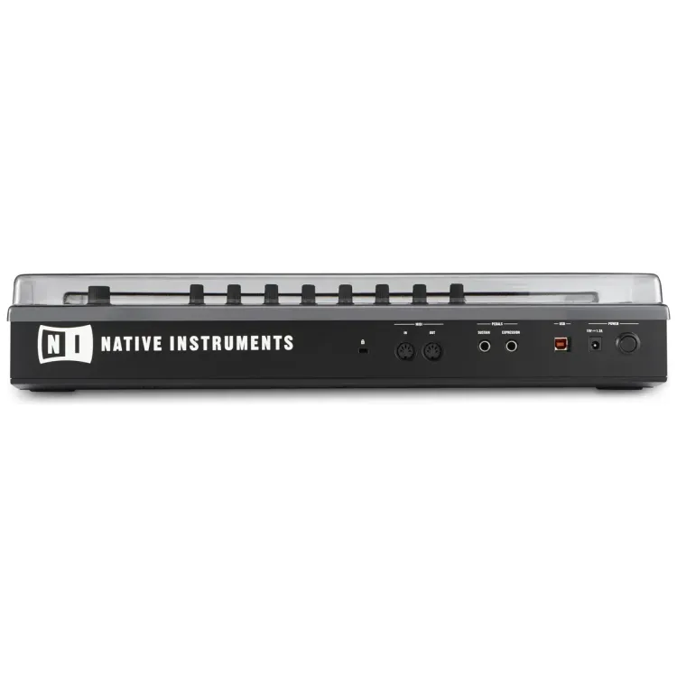 Perfil lateral de la tapa Decksaver sobre el Native Instruments Kontrol S25