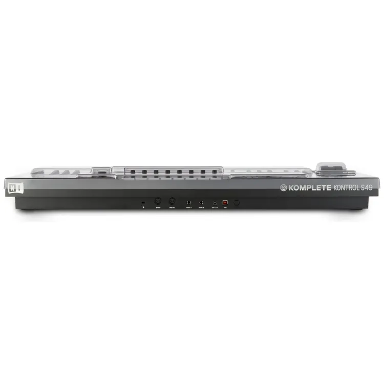 Perfil lateral de la tapa Decksaver sobre el Native Instruments Kontrol S49 MK2