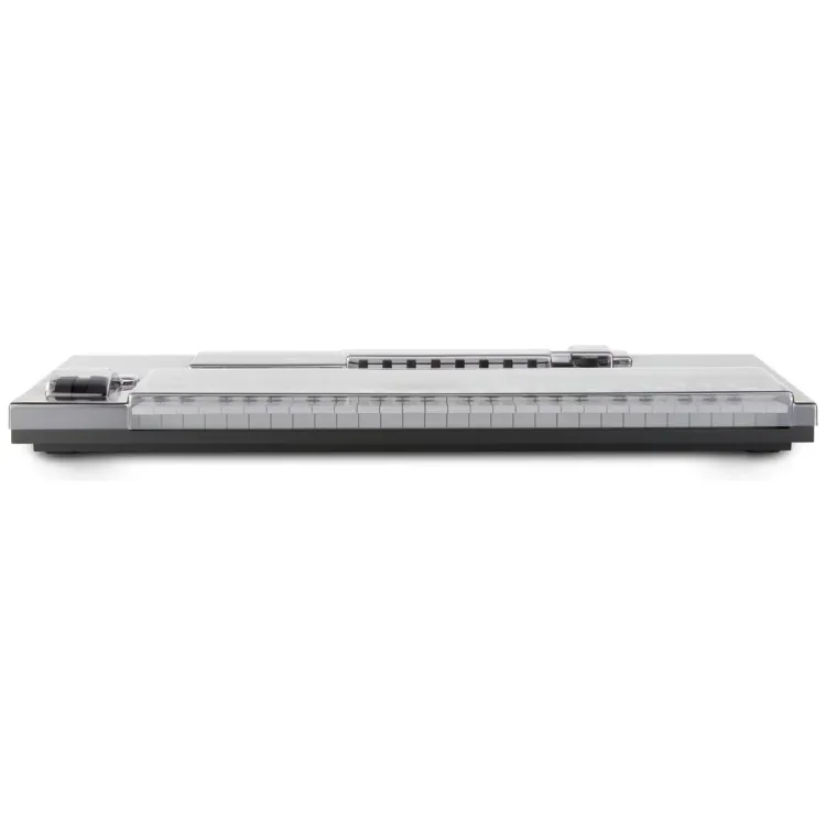 Vista superior del Native Instruments Kontrol S49 MK2 con la tapa Decksaver puesta