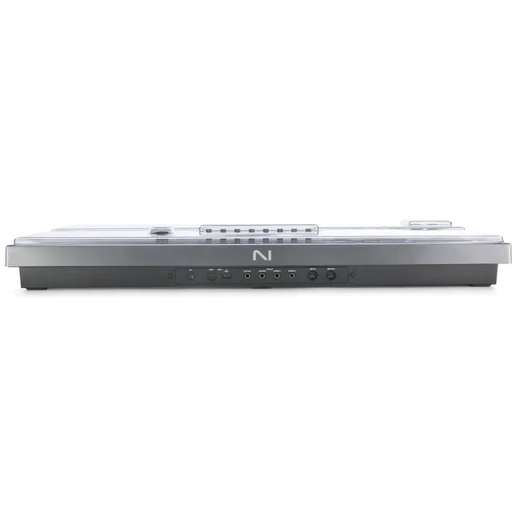 Perfil lateral de la tapa Decksaver sobre el Native Instruments Kontrol S49 MK3