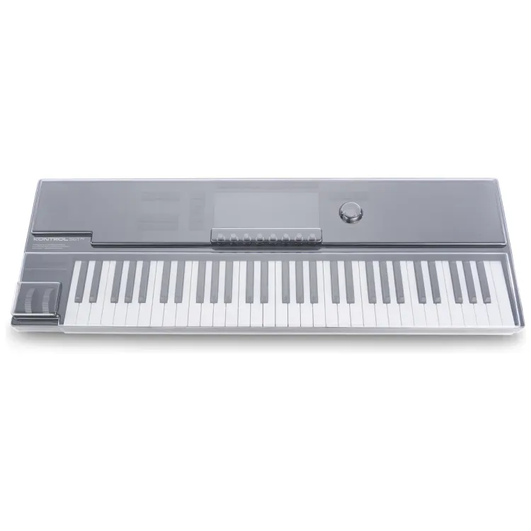 Vista superior del Native Instruments Kontrol S61 MK1 con la tapa Decksaver puesta