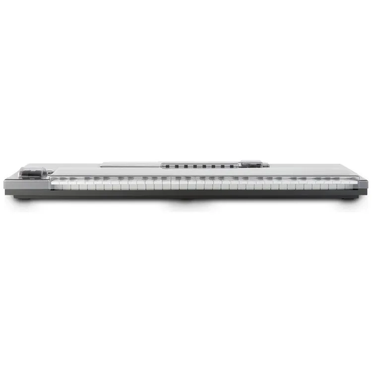 Vista superior del Native Instruments Kontrol S61 MK2 con la tapa Decksaver puesta