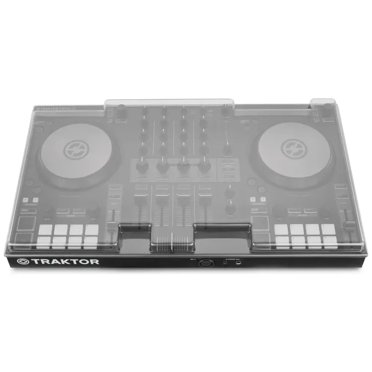 Vista superior del Native Instruments Traktor Kontrol S3 con la tapa Decksaver puesta