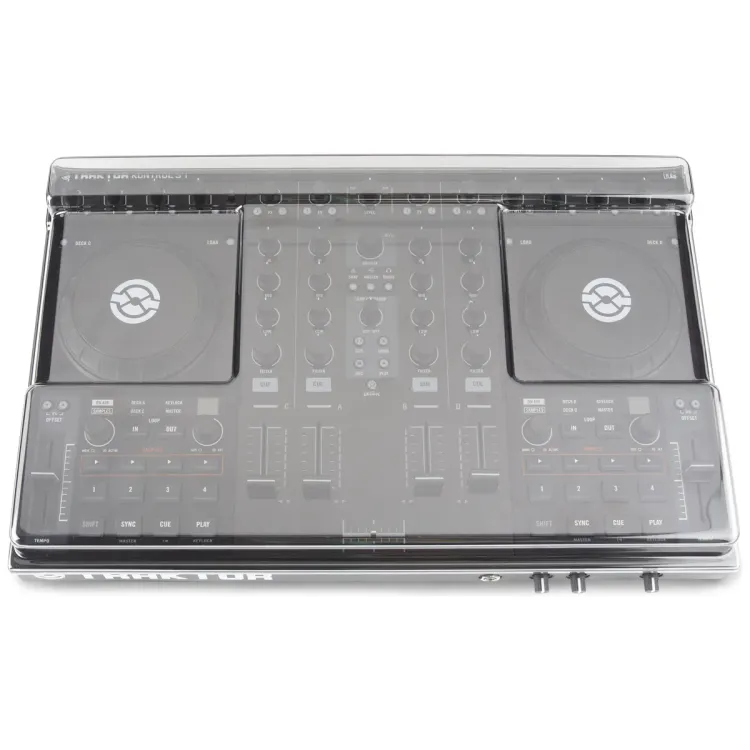 Vista superior del Native Instruments Traktor Kontrol S4 MK1 y MK2 con la tapa Decksaver puesta