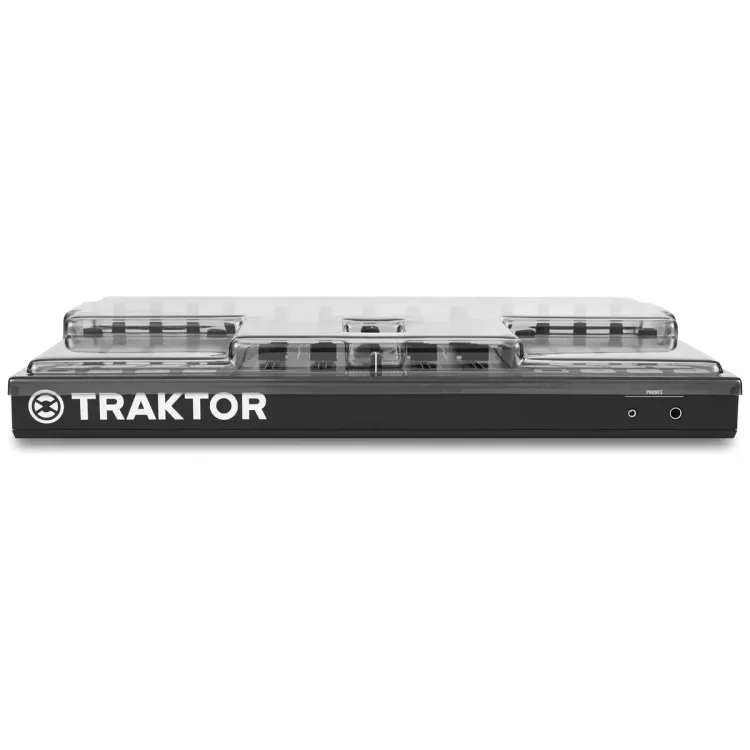 Vista superior del Native Instruments Traktor Kontrol S5 con la tapa Decksaver puesta