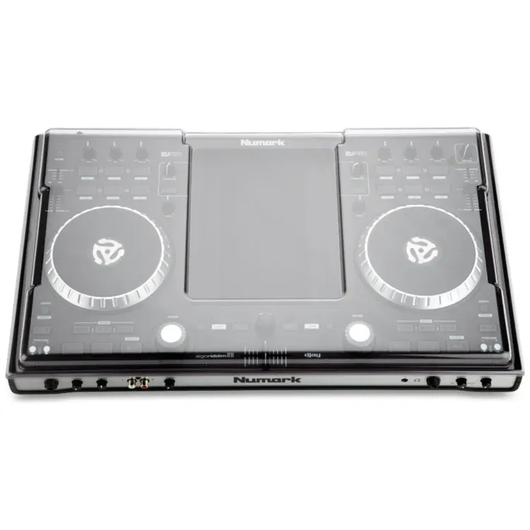 Vista superior del Numark iDJ Pro con la tapa Decksaver puesta