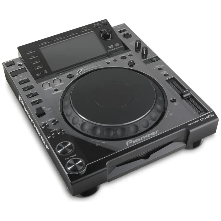 Vista superior del Pioneer DJ CDJ-2000NXS con la tapa Decksaver puesta