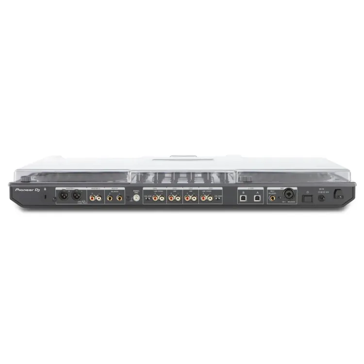 Perfil lateral de la tapa Decksaver sobre el Pioneer DJ DDJ-1000