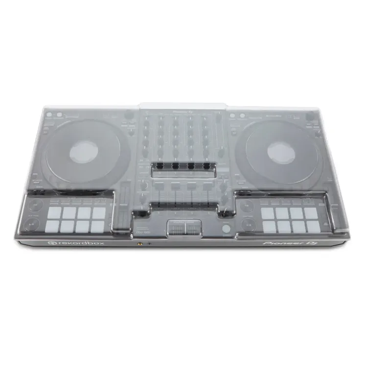 Vista superior del Pioneer DJ DDJ-1000 con la tapa Decksaver puesta