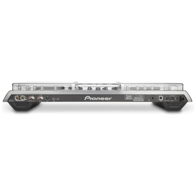 Perfil lateral de la tapa Decksaver sobre el Pioneer DJ DDJ-T1