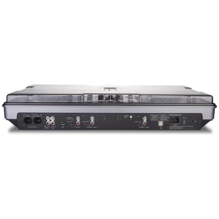 Perfil lateral de la tapa Decksaver sobre el Pioneer DJ XDJ-R1