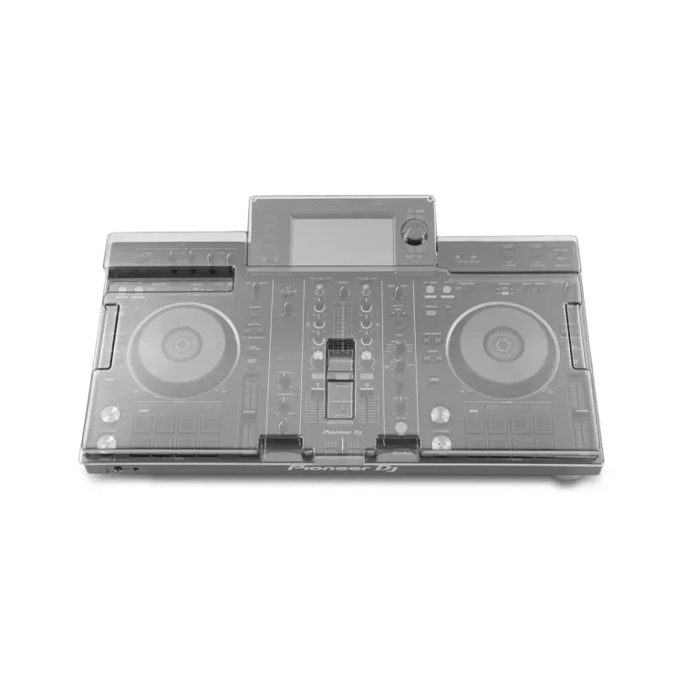 Vista superior del Pioneer DJ XDJ-RX2 con la tapa Decksaver puesta