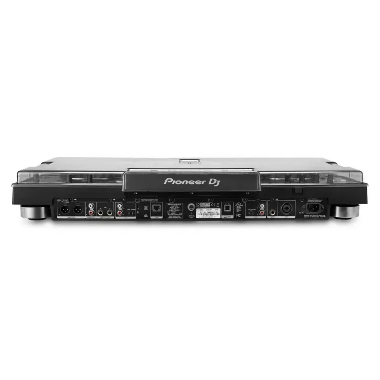 Perfil lateral de la tapa Decksaver sobre el Pioneer DJ XDJ-RX