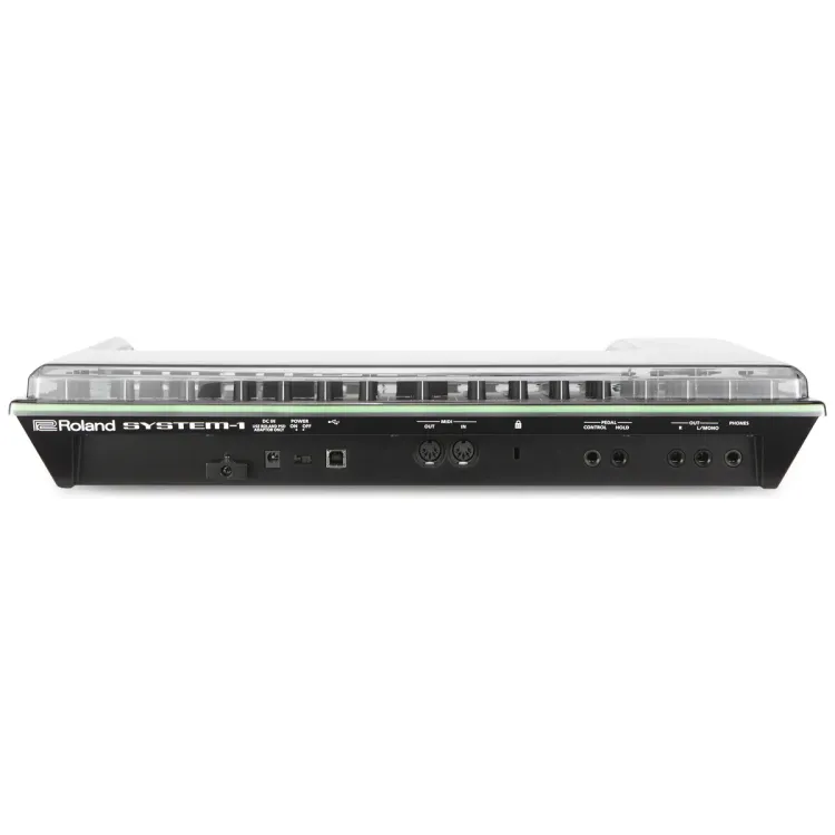 Perfil lateral de la tapa Decksaver sobre el Roland AIRA SYSTEM-1