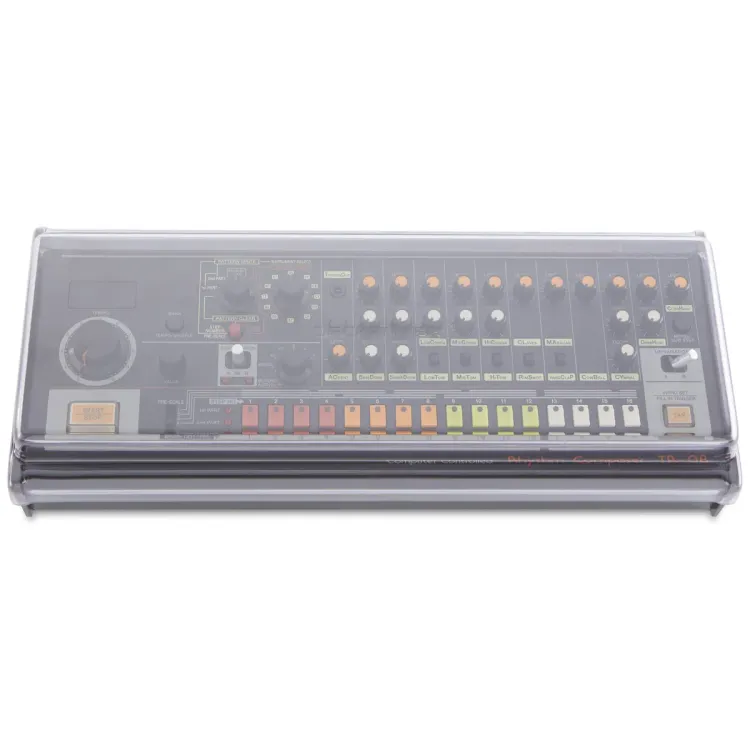 Vista superior del Roland Boutique con la tapa Decksaver puesta