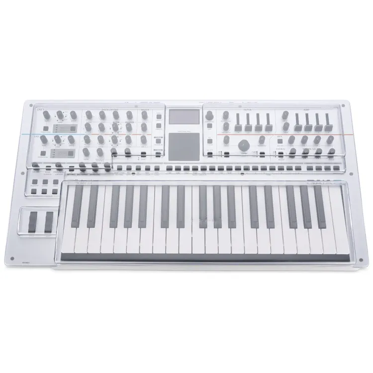 Vista superior del Roland GAIA 2 con la tapa Decksaver puesta