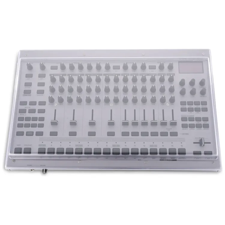 Vista superior del Roland TR-1000 con la tapa Decksaver puesta