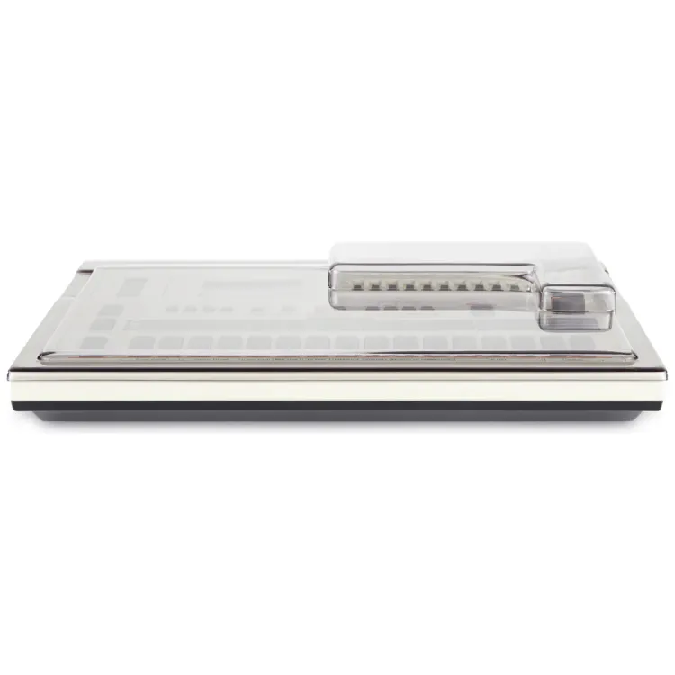 Vista superior del Roland TR-707 y TR-727 con la tapa Decksaver puesta