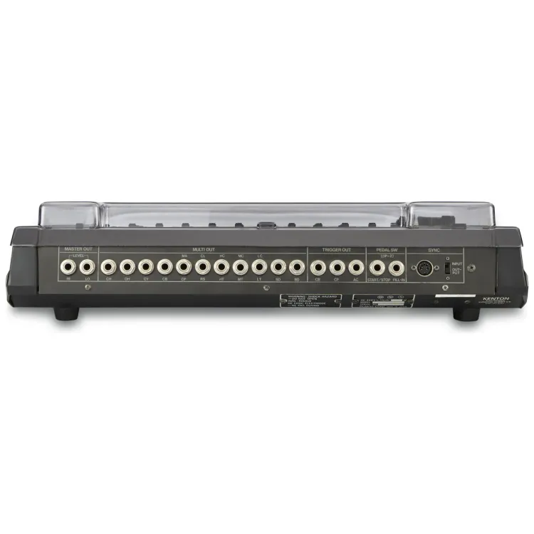 Perfil lateral de la tapa Decksaver sobre el Roland TR-808