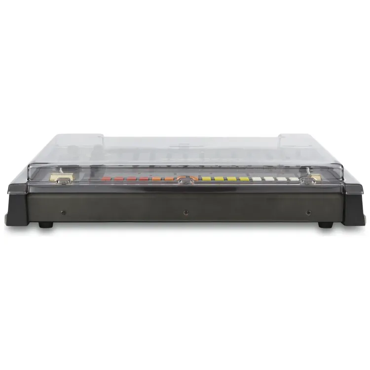 Vista superior del Roland TR-808 con la tapa Decksaver puesta