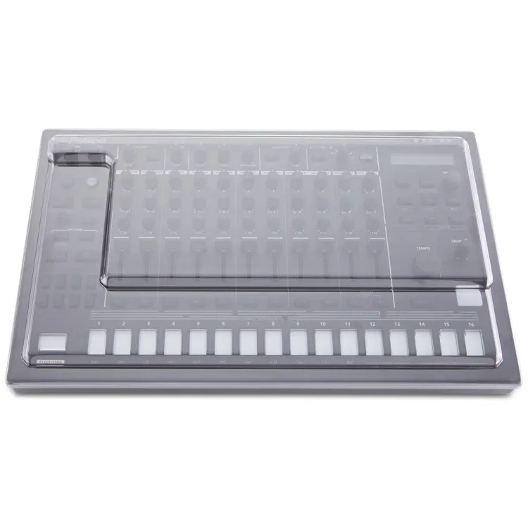 Vista superior del Roland TR-8S con la tapa Decksaver puesta