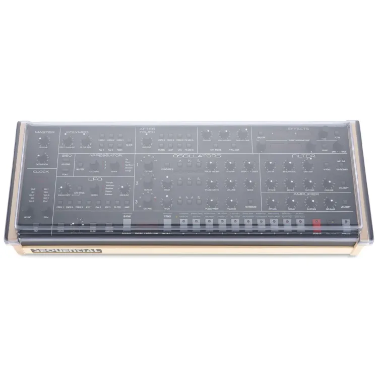 Vista superior del Sequential Trigon-6 Desktop con la tapa Decksaver puesta