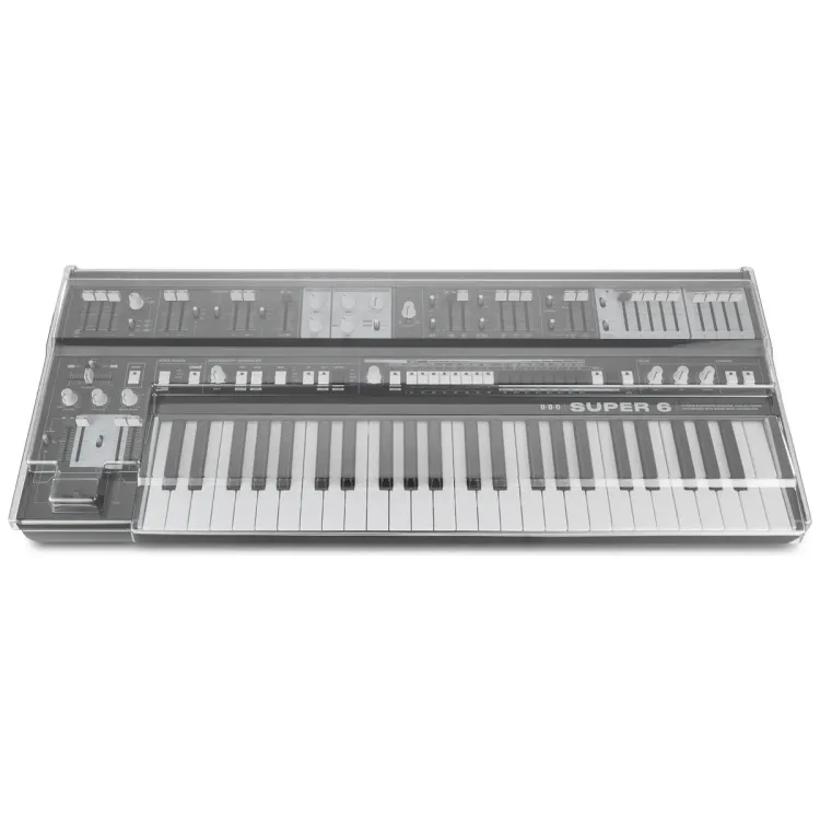 Vista superior del UDO Audio Super 6 con la tapa Decksaver puesta