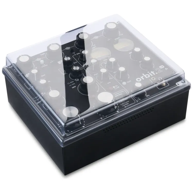 Tapa Decksaver puesta sobre el Union Audio Orbit.2 LE y Orbit.2 LE FX, vista en tres cuartos