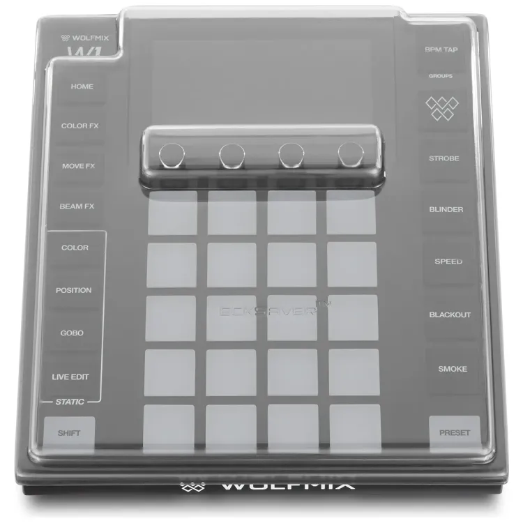Vista superior del Wolfmix W1 con la tapa Decksaver puesta