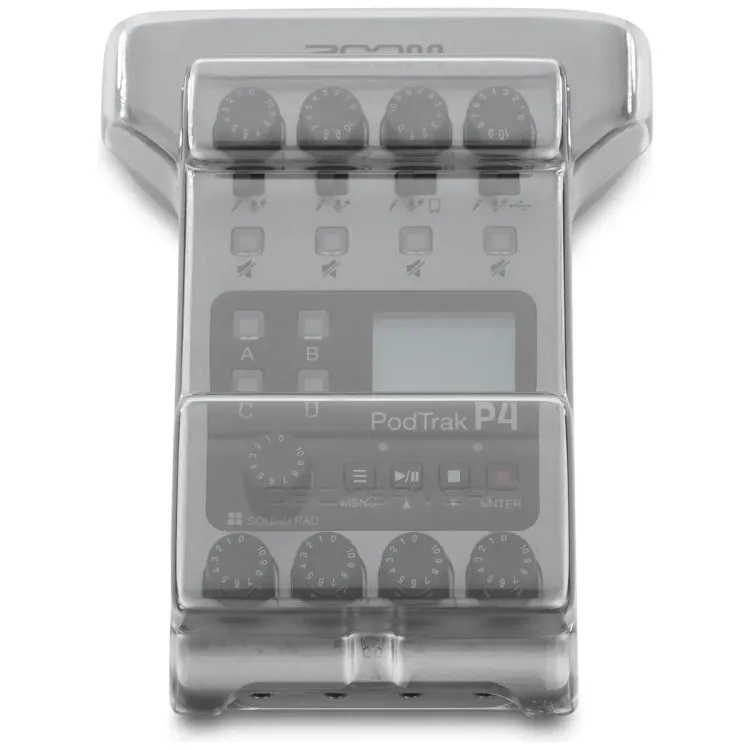 Vista superior del Zoom PodTrak P4 con la tapa Decksaver puesta