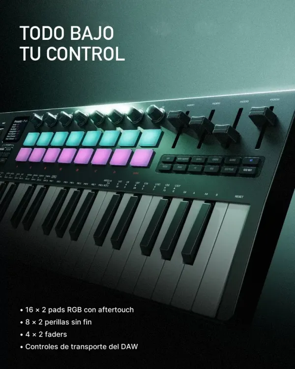 Donner STARRYKEY-37 PLAY – Pads, perillas y faders para producir