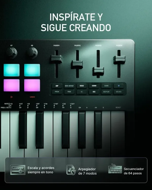 Donner STARRYKEY-37 PLAY – Arpegiador, secuenciador y acordes con un dedo