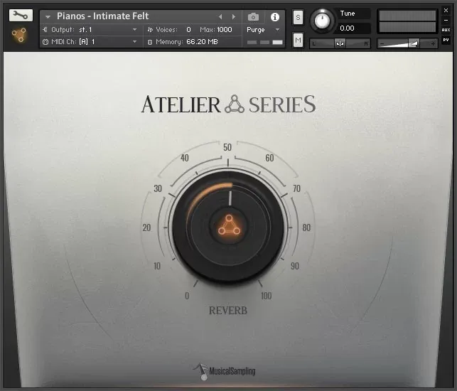 Atelier Series Memories Piano de Musical Sampling en la interfaz de Kontakt