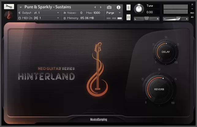 Hinterland NGS de Musical Sampling en la interfaz de Kontakt