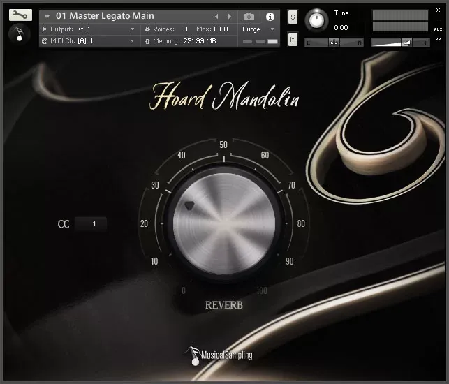 Hoard Mandolin de Musical Sampling en la interfaz de Kontakt