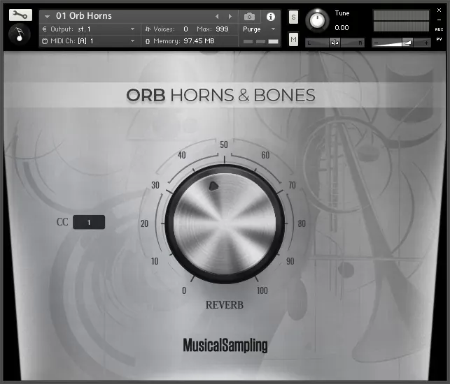 Orb Horns and Bones de Musical Sampling en la interfaz de Kontakt