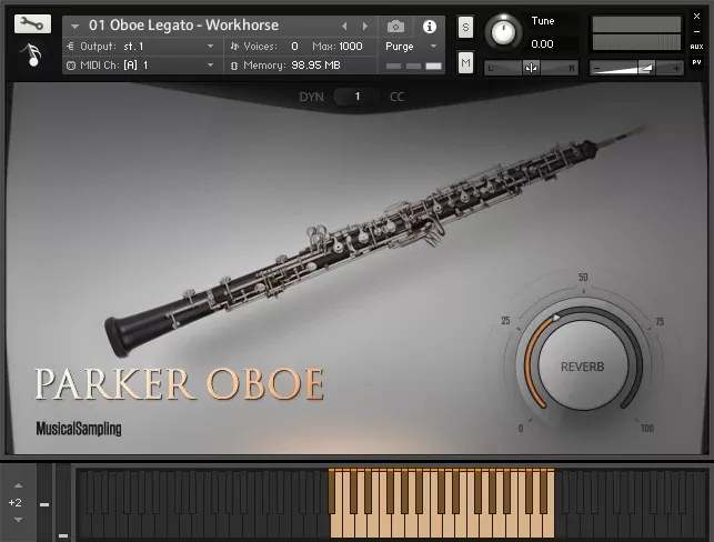 Parker Oboe de Musical Sampling en la interfaz de Kontakt