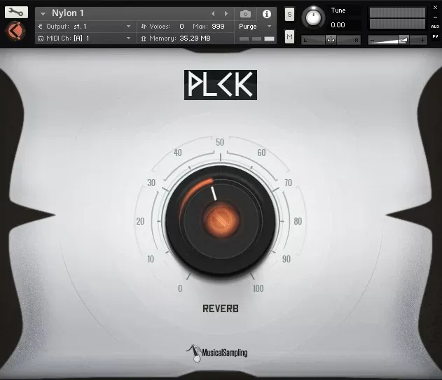 PLCK de Musical Sampling en la interfaz de Kontakt