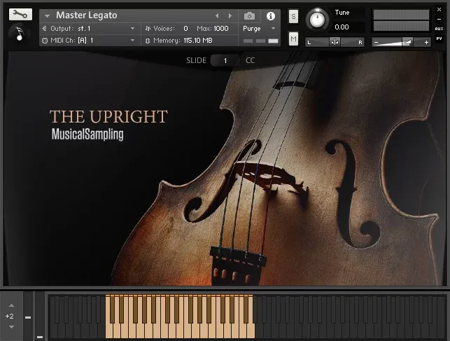 The Upright de Musical Sampling en la interfaz de Kontakt
